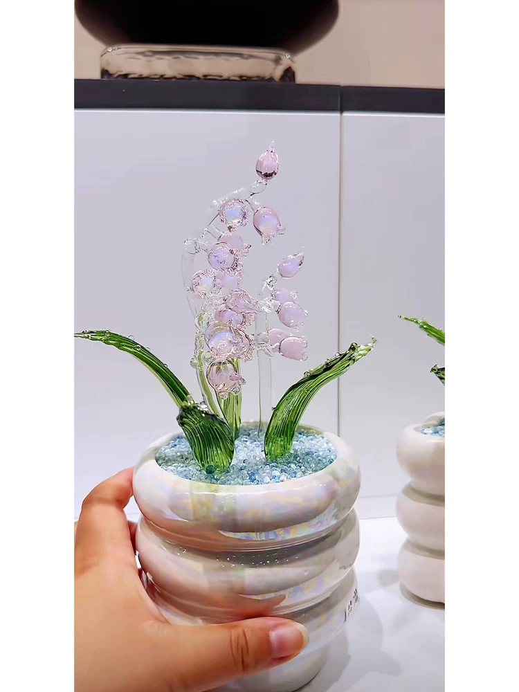 Glazed lily of the valley ornament