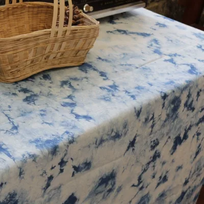 Tie-dye cotton canvas in 100% grade 6a mulberry silk with hand-rolled edges