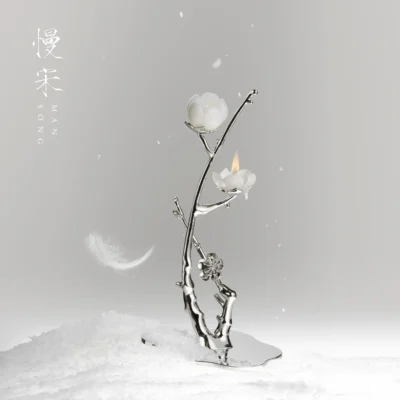 plum blossom metal candle holder