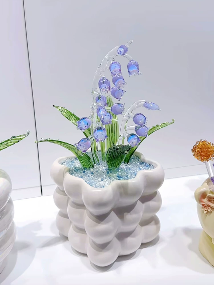 Glazed lily of the valley ornament