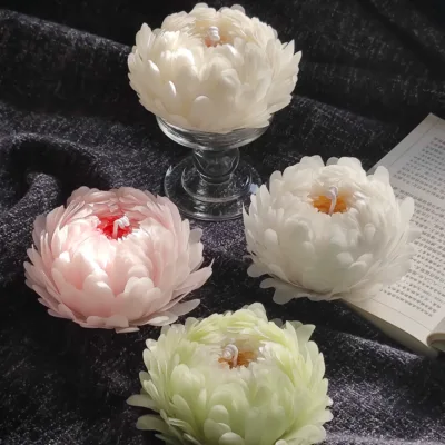 Peony scented candle flowers