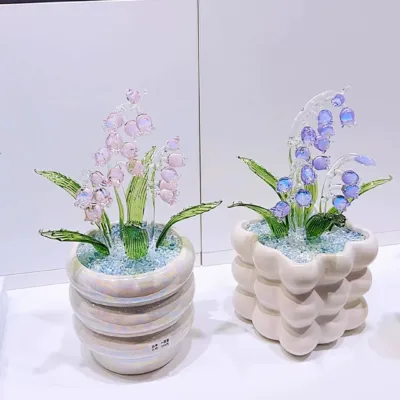 Glazed lily of the valley ornament