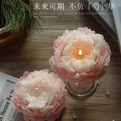 Artisan Peony Sculpted Scented Candle Gift Set in creamy white with premium gift packaging