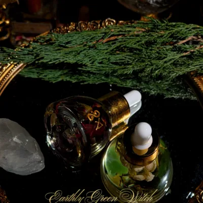Herbal Infused Oil (with Natural Crystal Blocks)