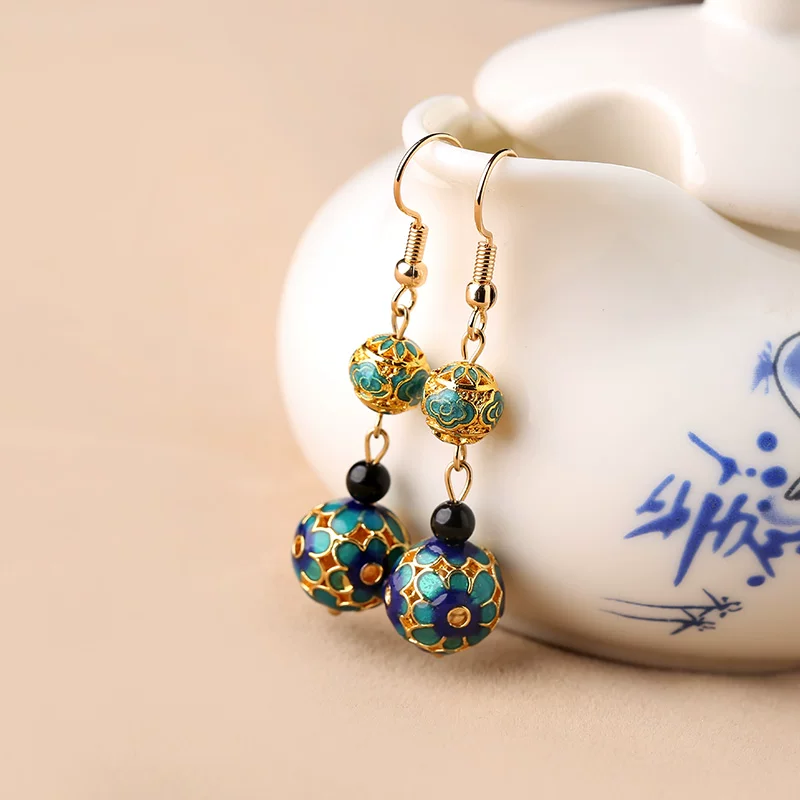 Cloisonné earrings