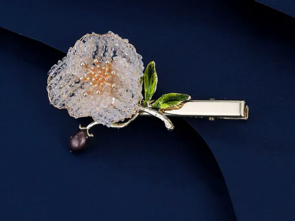 Tenant language flower hairpin — artisan hair accessories by Ginkgoods