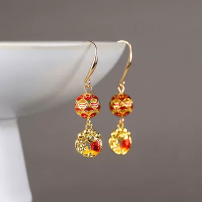 JTL003 cloisonné earrings