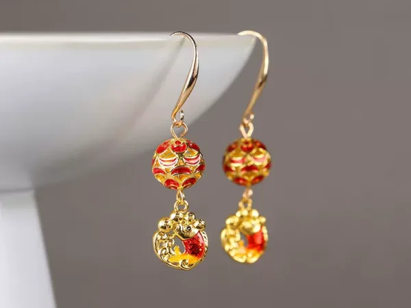 JTL003 cloisonné earrings