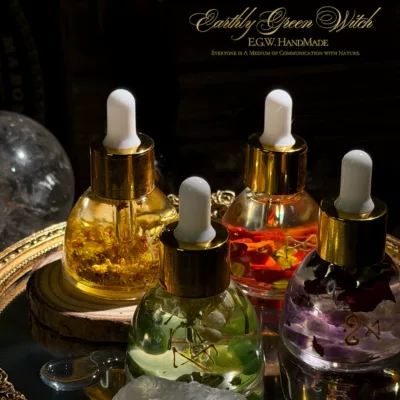 Herbal Infused Oil (with Natural Crystal Blocks)