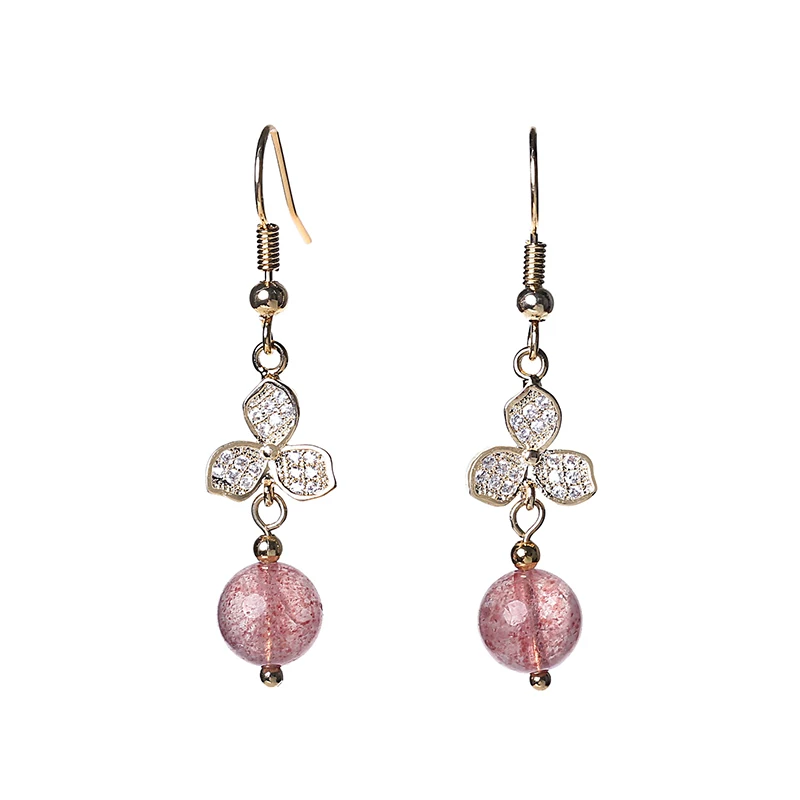 Zircon strawberry crystal earrings