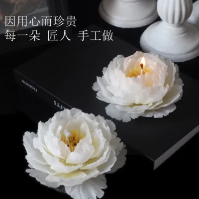 Handmade peony scented candle