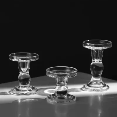 Glass candlesticks — artisan decor by Ginkgoods