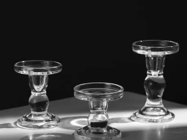 Glass candlesticks - Image 1 Glass candlesticks — artisan decor by Ginkgoods