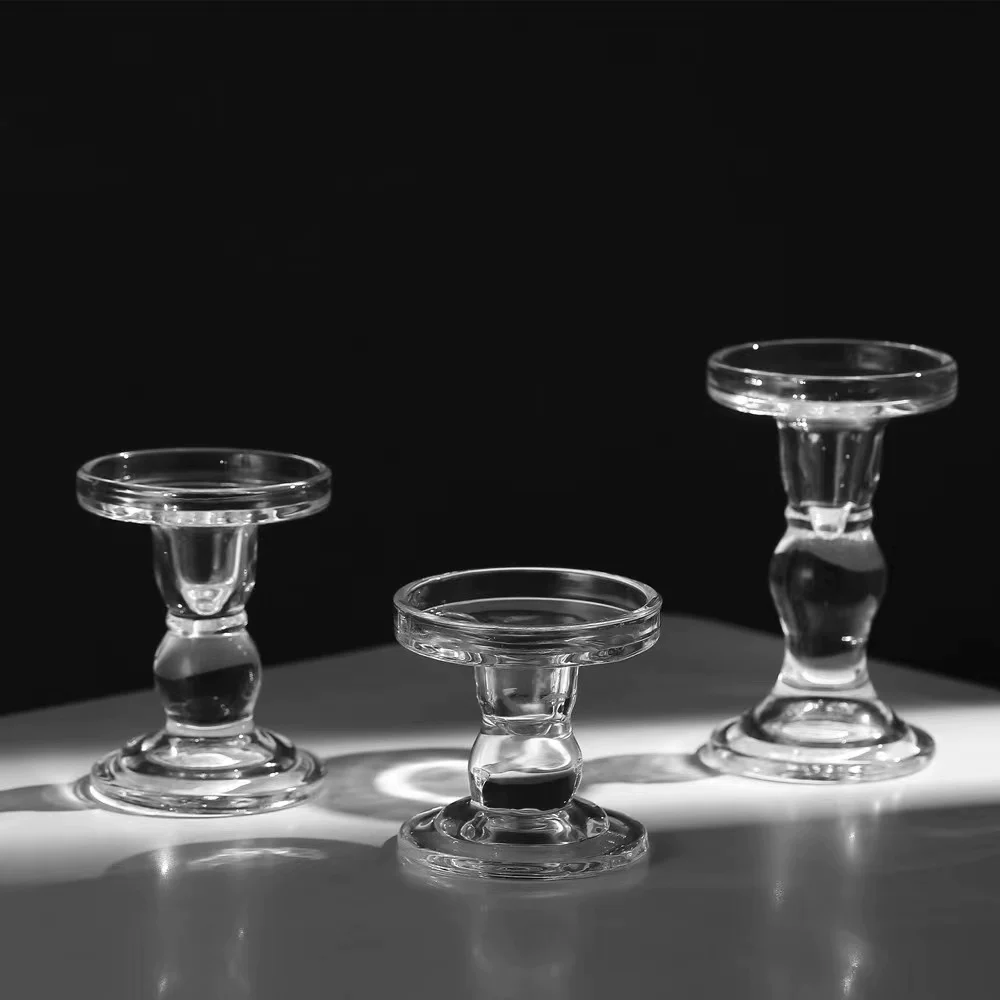 Glass candlesticks — artisan decor by Ginkgoods