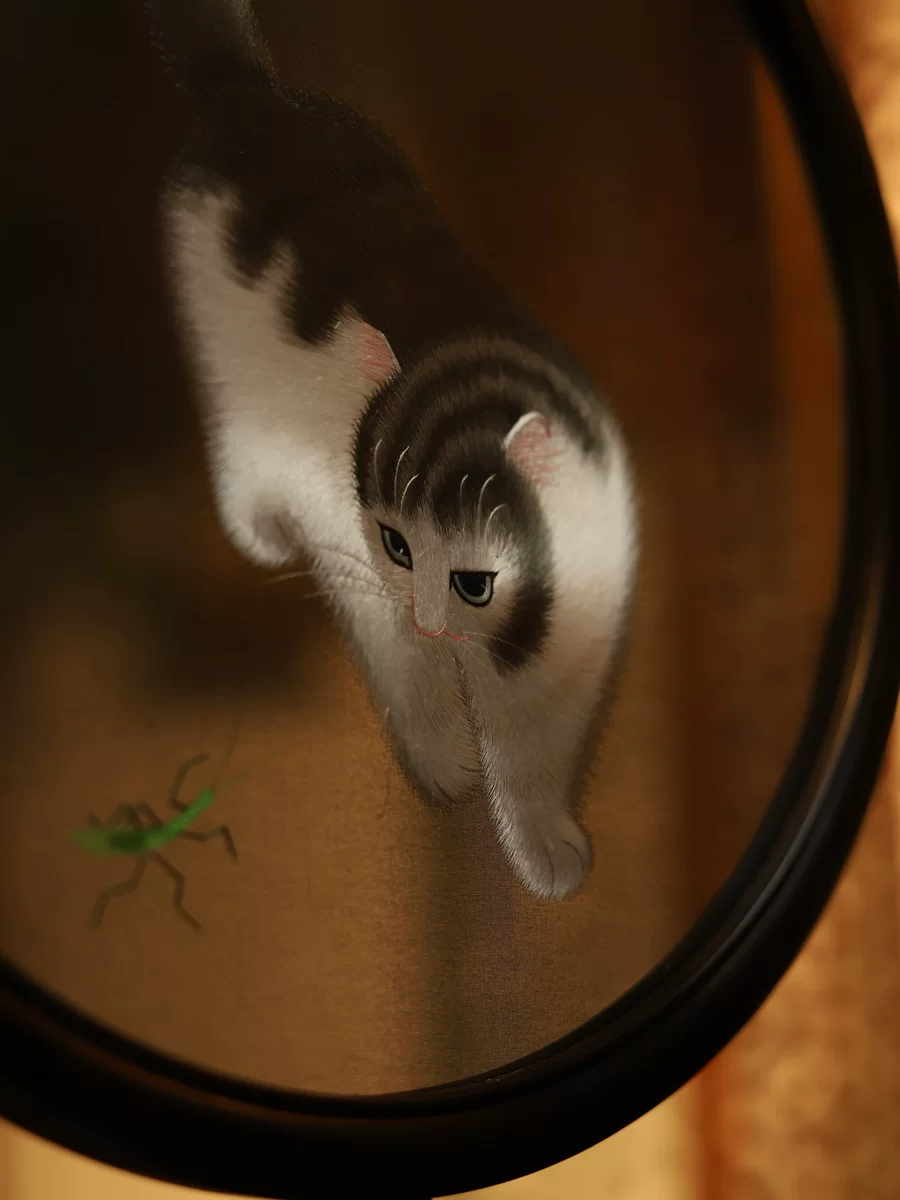 SX015 Su embroidery heterochromatic cat embroidery double-sided different colors