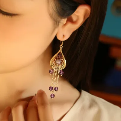 Purple earrings