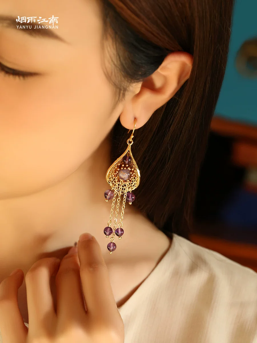 Purple earrings