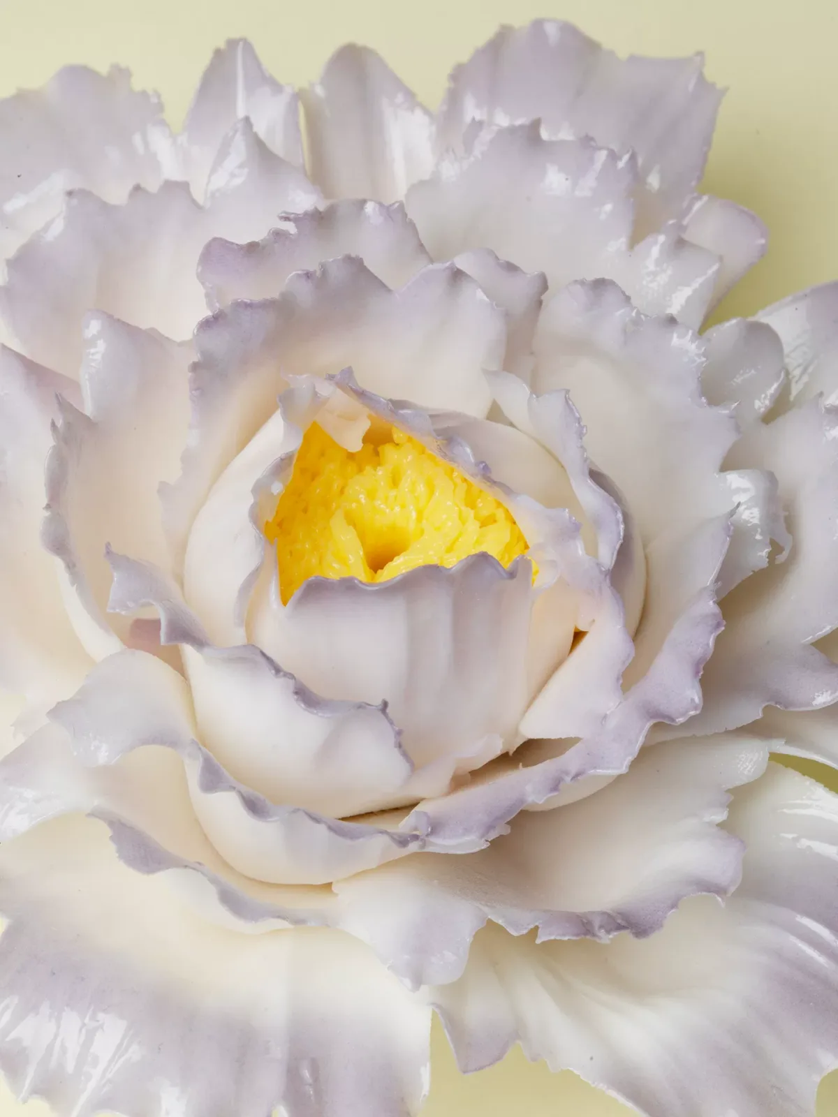 Hand-pinched ceramic peony incense holder