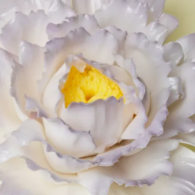 Hand-pinched ceramic peony incense holder