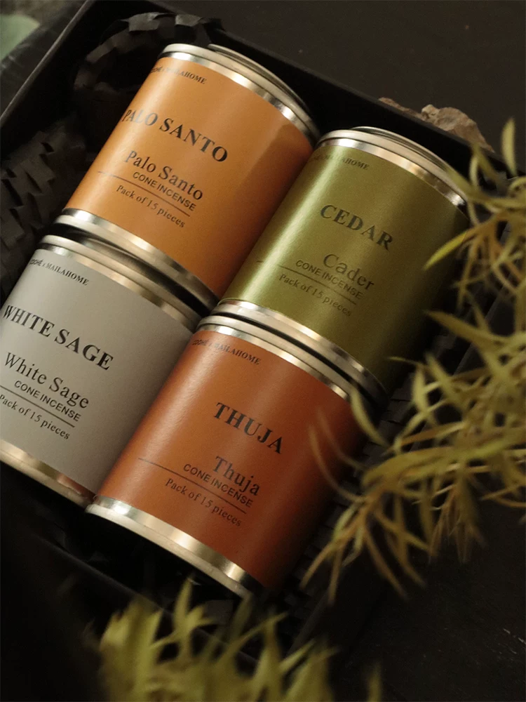 Handmade wooden tower incense natural plant cone incense