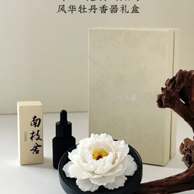 Peony ceramic flower - essential oil diffuser stone