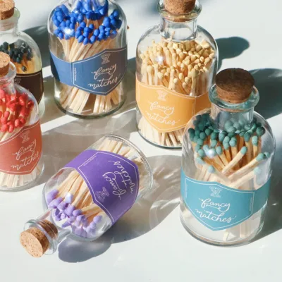 Scented candles are specially lit with matches