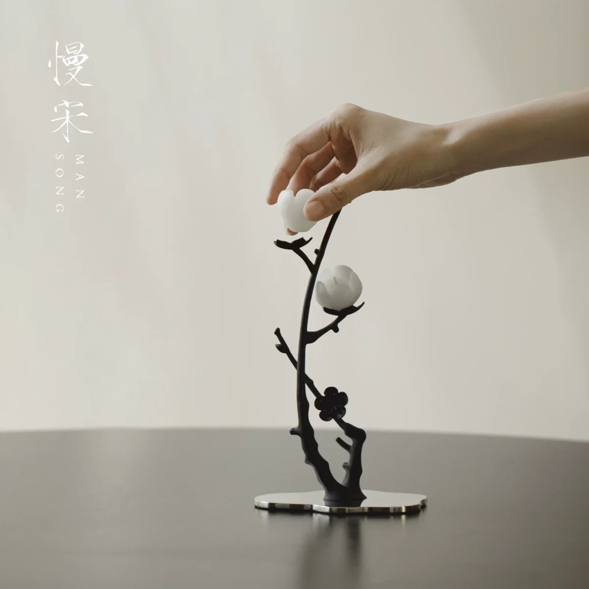 plum blossom metal candle holder