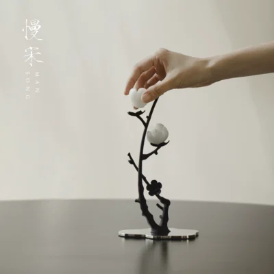 plum blossom metal candle holder