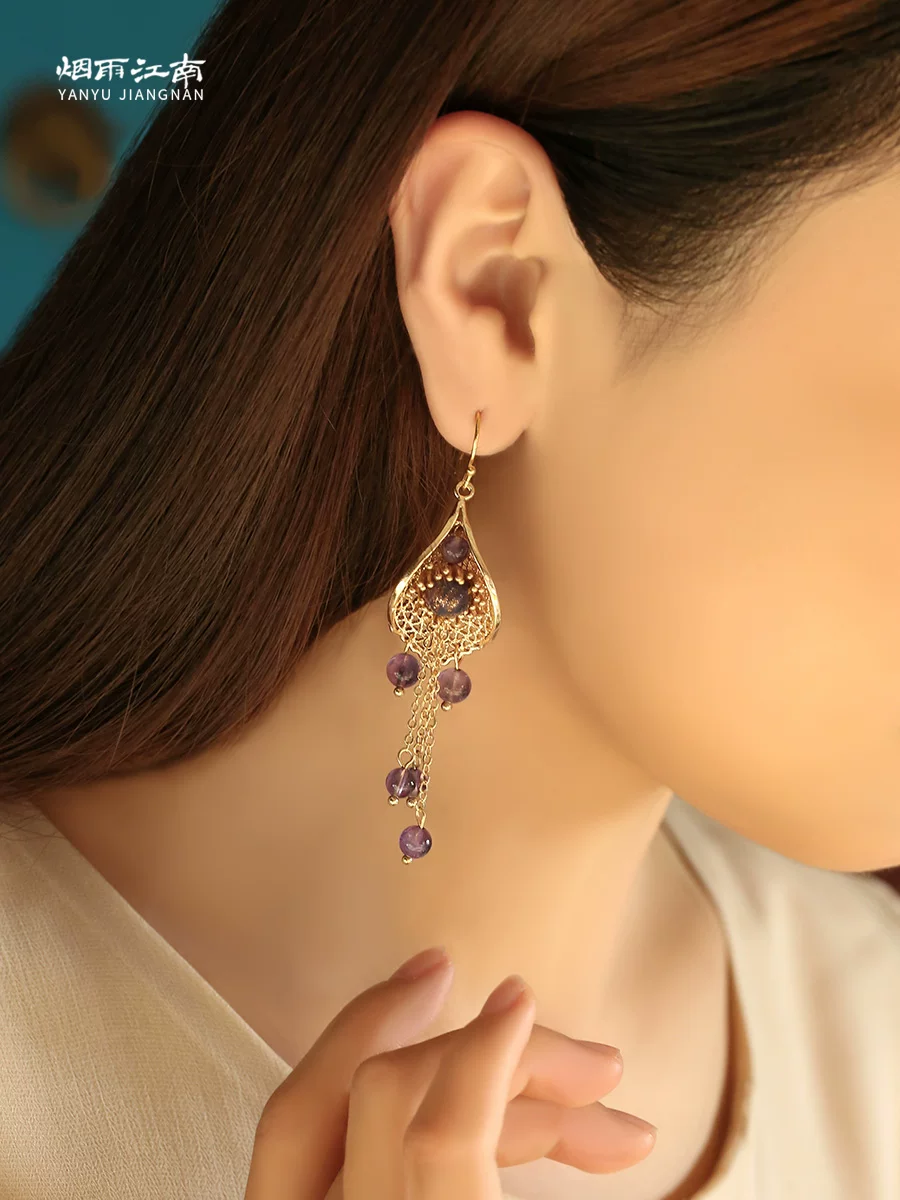 Purple earrings