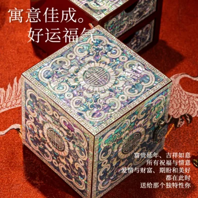exquisite shell carving jewelry box