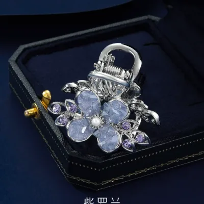 Floating Streamer Silk Flower Hairpin detail view showing silk streamers texture and finish