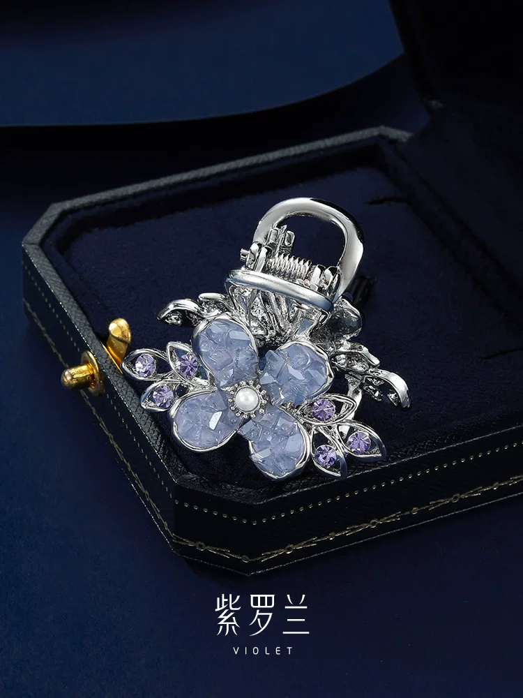 Floating Streamer Silk Flower Hairpin detail view showing silk streamers texture and finish