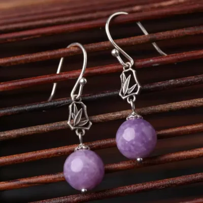 925 silver purple earrings
