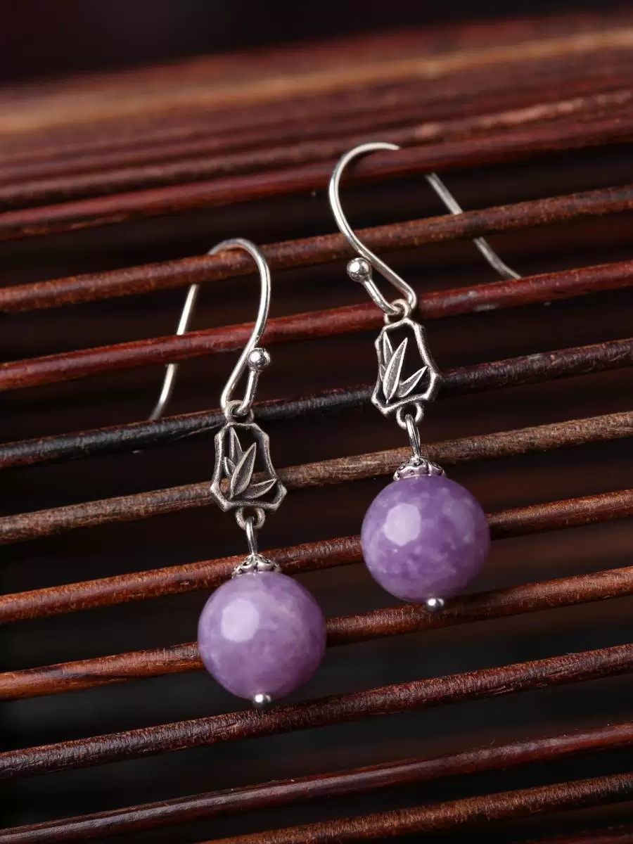 925 silver purple earrings
