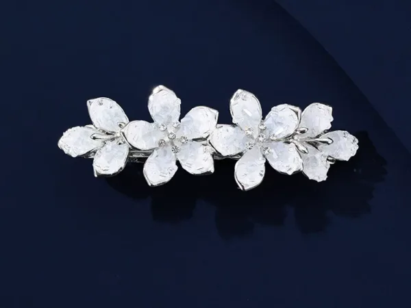 Heritage Silk Flower Hairpin Morning Dew in natural mulberry silk with traditional hand-folding