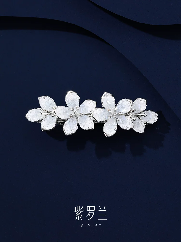 Heritage Silk Flower Hairpin Morning Dew in natural mulberry silk with traditional hand-folding