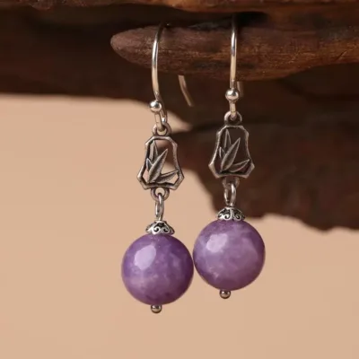 925 silver purple earrings