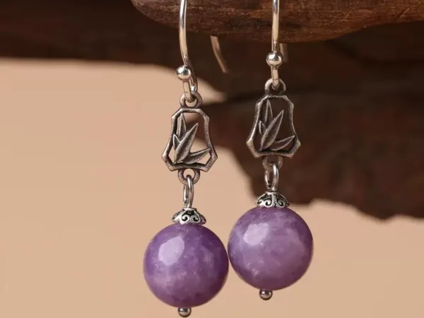 925 silver purple earrings