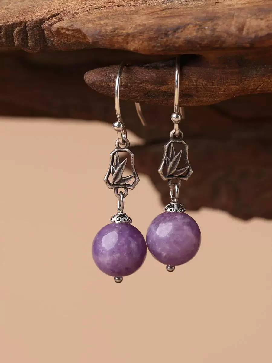 925 silver purple earrings