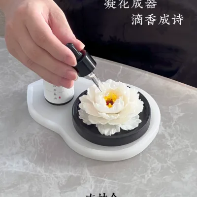 Peony ceramic flower - essential oil diffuser stone