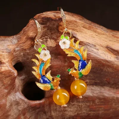 JLT001 cloisonné earrings