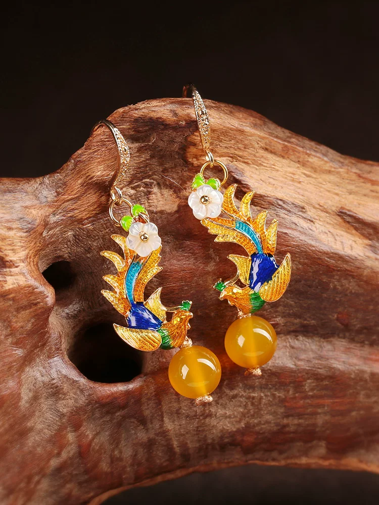 JLT001 cloisonné earrings