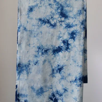 Heritage Indigo Tie-Dye Fabric artisan hand-rolled edges technique detail