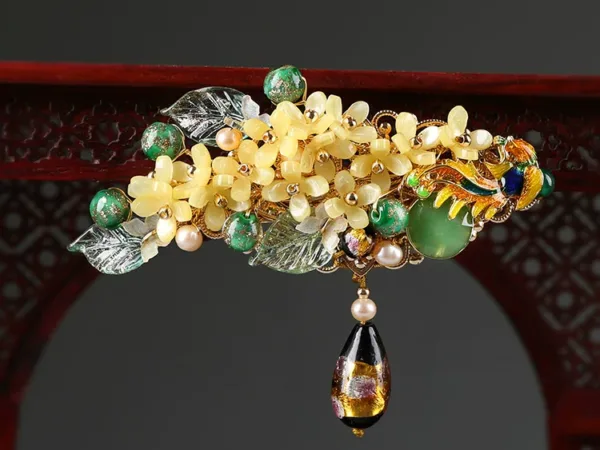 Osmanthus hairpins — artisan hair accessories by Ginkgoods