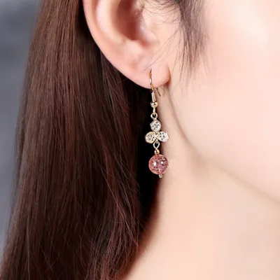 Zircon strawberry crystal earrings