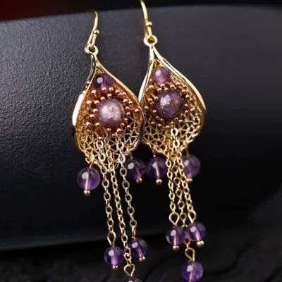 Purple earrings