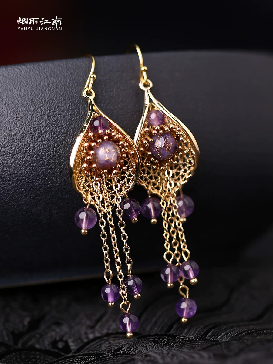 Purple earrings