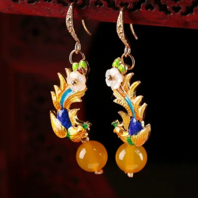 JLT001 cloisonné earrings