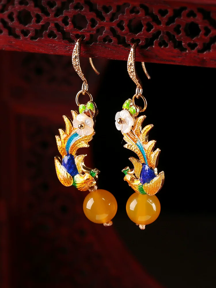 JLT001 cloisonné earrings