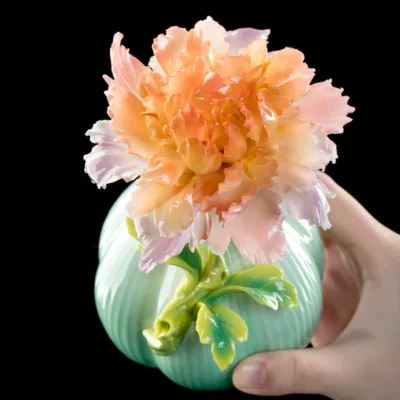Peony porcelain flower|underglaze color